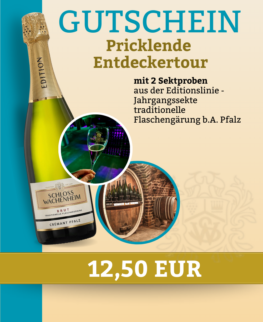 Foto: Abbildung zeigt das Produkt Gutschein - "Prickelnde Entdeckertour" mit 2 Editionssekten